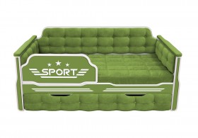 Кровать 170 серии Спорт 1 ящик 76 Зелёный (мягкие боковые накладки) в Исилькуле - isilkul.katalogmebeli.com | фото