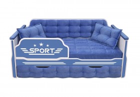 Кровать 170 серии Спорт 1 ящик 85 Синий (подушки) в Исилькуле - isilkul.katalogmebeli.com | фото 1