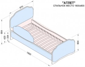Кровать 180 Атлет 29 Синий (мягкий бортик) в Исилькуле - isilkul.katalogmebeli.com | фото 2