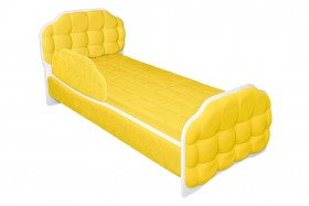 Кровать 180 Атлет 74 жёлтый (мягкий бортик) в Исилькуле - isilkul.katalogmebeli.com | фото