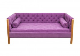 Кровать 180 серии Леди  32 Фиолетовый (подушка валик) в Исилькуле - isilkul.katalogmebeli.com | фото