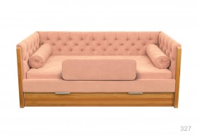 Кровать 180 серии Леди + ящик 15 Бледно-розовый (мягкий бортик/подушка валик) в Исилькуле - isilkul.katalogmebeli.com | фото