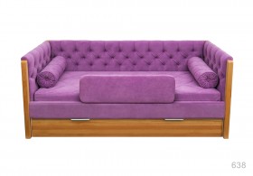 Кровать 180 серии Леди + ящик 32 Фиолетовый (мягкий бортик/подушка валик) в Исилькуле - isilkul.katalogmebeli.com | фото