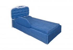 Кровать 190 Атлет Lux 29 Синий (мягкий бортик) в Исилькуле - isilkul.katalogmebeli.com | фото