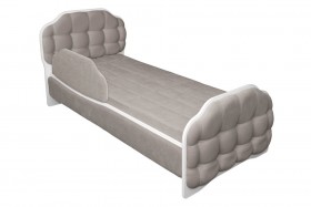 Кровать 190 Атлет Lux 96 Серый (мягкий бортик) в Исилькуле - isilkul.katalogmebeli.com | фото