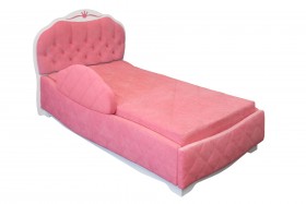 Кровать 190 Гармония Lux 36 Розовый (мягкий бортик) в Исилькуле - isilkul.katalogmebeli.com | фото 1
