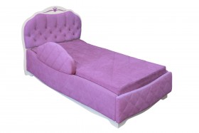 Кровать 190 Гармония Lux 67 Светло-фиолетовый (мягкий бортик) в Исилькуле - isilkul.katalogmebeli.com | фото