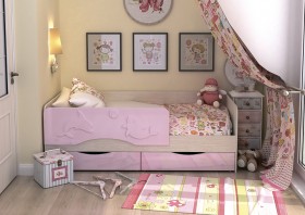 Кровать Алиса КР-812 1,6 Белфорд/Розовый металлик в Исилькуле - isilkul.katalogmebeli.com | фото 2