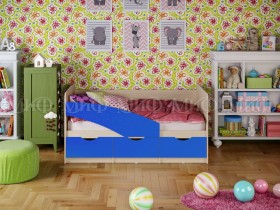 Кровать Бабочки 1,8м (Синий матовый) в Исилькуле - isilkul.katalogmebeli.com | фото