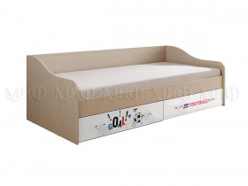 Кровать Boy Вега 0,9 м (Дуб беленый/Белый глянец/фотопечать) в Исилькуле - isilkul.katalogmebeli.com | фото 1