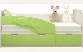 Кровать детская 1,6м Дельфин (Салатовый металлик) в Исилькуле - isilkul.katalogmebeli.com | фото