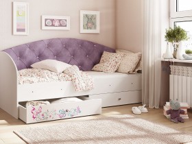 Кровать детская Эльза Белый/Фиолетовый в Исилькуле - isilkul.katalogmebeli.com | фото
