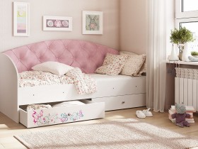 Кровать детская Эльза Белый/Розовый в Исилькуле - isilkul.katalogmebeli.com | фото