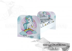 Кровать детская КР-08 Тойс (белый/белый,фотопечать Little Pony) в Исилькуле - isilkul.katalogmebeli.com | фото