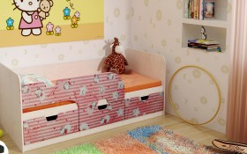 Кровать детская Минима Лего 1,86м с ящиками (дуб атланта/лиловый сад) в Исилькуле - isilkul.katalogmebeli.com | фото 4