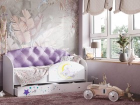 Кровать детская Звездочка Белый/Фиолетовый в Исилькуле - isilkul.katalogmebeli.com | фото 1