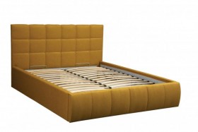 Кровать "Диана" ш. 1400 (Н=1010мм) (жаккард горчица) в Исилькуле - isilkul.katalogmebeli.com | фото 1