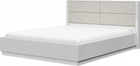 Кровать двойная 1400х2000 Вива (Белый/Белый глянец/Платина) в Исилькуле - isilkul.katalogmebeli.com | фото