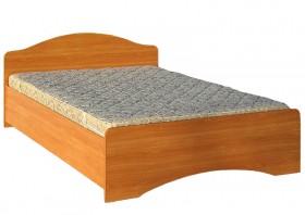 Кровать двойная 1600-1 без матраса (круглые спинки) Вишня Оксфорд в Исилькуле - isilkul.katalogmebeli.com | фото 1