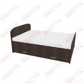 Кровать двухспальная ЛДСП 1400 с ящиками Венге в Исилькуле - isilkul.katalogmebeli.com | фото