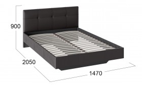 Кровать «Элис» c мягкой обивкой тип 1 Экокожа/Темно-коричневый/1400 в Исилькуле - isilkul.katalogmebeli.com | фото 2