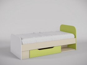 Кровать Эппл 1650х750 (Зеленый/Белый/корпус Клен) в Исилькуле - isilkul.katalogmebeli.com | фото