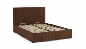 Кровать Гамма ш. 1400 (без основания для хранения) (велюр тенерифе шоколад) в Исилькуле - isilkul.katalogmebeli.com | фото 2