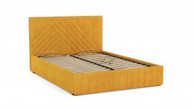 Кровать Гамма ш. 1400 (с основанием для хранения) (велюр тенерифе куркума) в Исилькуле - isilkul.katalogmebeli.com | фото 2