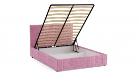 Кровать Гамма ш. 1400 (с основанием для хранения) (велюр тенерифе розовый) в Исилькуле - isilkul.katalogmebeli.com | фото 3