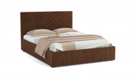 Кровать Гамма ш. 1400 (с основанием для хранения) (велюр тенерифе шоколад) в Исилькуле - isilkul.katalogmebeli.com | фото