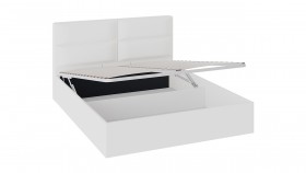 Кровать «Глосс» с мягкой обивкой и подъемным механизмом тип 1 (1600) (Белая) в Исилькуле - isilkul.katalogmebeli.com | фото 2
