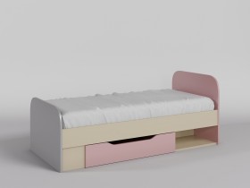 Кровать Грэйси 1650х750 (Розовый/Серый/корпус Клен) в Исилькуле - isilkul.katalogmebeli.com | фото