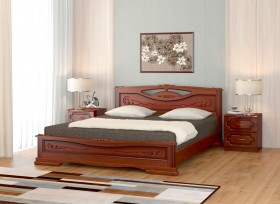 Кровать Карина-7 из массива сосны 1400*2000 Орех в Исилькуле - isilkul.katalogmebeli.com | фото