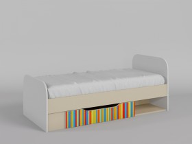 Кровать Клаксон без машинок 1650х750 (Белый/корпус Клен) в Исилькуле - isilkul.katalogmebeli.com | фото