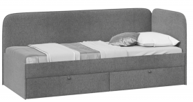 Кровать «Молли» с мягкой обивкой (900) тип 1 (Микровелюр Scandi Graphite 22) в Исилькуле - isilkul.katalogmebeli.com | фото