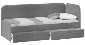 Кровать «Молли» с мягкой обивкой (900) тип 1 (Микровелюр Scandi Graphite 22) в Исилькуле - isilkul.katalogmebeli.com | фото 2