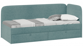 Кровать «Молли» с мягкой обивкой (900) тип 1 (Микровелюр Scandi Indigo 11) в Исилькуле - isilkul.katalogmebeli.com | фото
