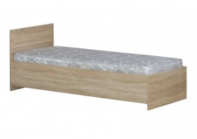 Кровать одинарная 800-2 без матраса (прямые спинки) Дуб Сонома в Исилькуле - isilkul.katalogmebeli.com | фото