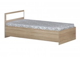 Кровать одинарная 900-2 без матраса (прямые спинки) Дуб Сонома в Исилькуле - isilkul.katalogmebeli.com | фото 1
