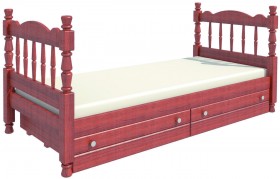 Кровать одинарная Аленка из массива сосны 800*1890 Орех в Исилькуле - isilkul.katalogmebeli.com | фото 2