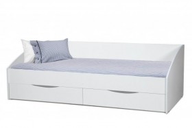 Кровать одинарная "Фея - 3" (симметричная) New/(белый / белый / ДВПО: белый) в Исилькуле - isilkul.katalogmebeli.com | фото 1