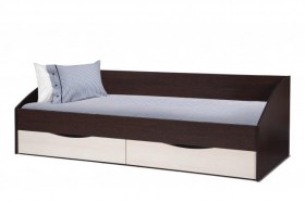 Кровать одинарная "Фея - 3" (симметричная) New (венге / вудлайн кремовый / ДВПО: белый) в Исилькуле - isilkul.katalogmebeli.com | фото