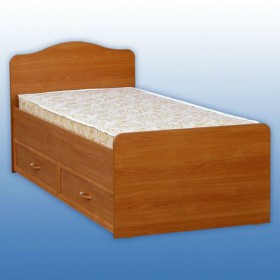 Кровать одинарная 800-2 без матраса (прямые спинки) Дуб Сонома в Исилькуле - isilkul.katalogmebeli.com | фото 2
