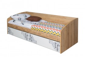 Кровать с 2 ящиками «Оксфорд» (Ривьера/Белый с рисунком) в Исилькуле - isilkul.katalogmebeli.com | фото 3