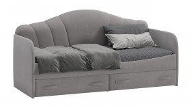 Кровать с мягкой спинкой и ящиками «Сабрина» 900 Светло-серый в Исилькуле - isilkul.katalogmebeli.com | фото