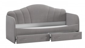 Кровать с мягкой спинкой и ящиками «Сабрина» 900 Светло-серый в Исилькуле - isilkul.katalogmebeli.com | фото 2