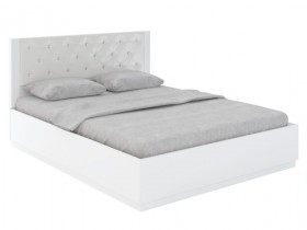 Кровать с ПМ М25 Спальня Тиффани (белый текстурный) в Исилькуле - isilkul.katalogmebeli.com | фото