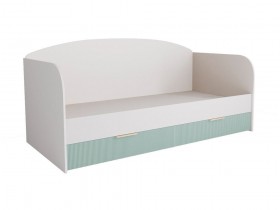 Кровать с ящиками ДКД 2000.1 Лавис (Белый софт/Зеленый софт/корпус Белый) в Исилькуле - isilkul.katalogmebeli.com | фото 1