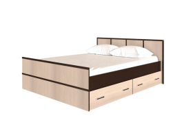 Кровать Сакура с настилом и ящиками 1,4 (Венге/Лоредо) в Исилькуле - isilkul.katalogmebeli.com | фото