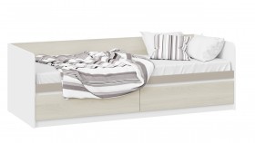 Кровать «Сканди» с 2 ящиками Дуб Гарден/Белый/Глиняный серый в Исилькуле - isilkul.katalogmebeli.com | фото 1